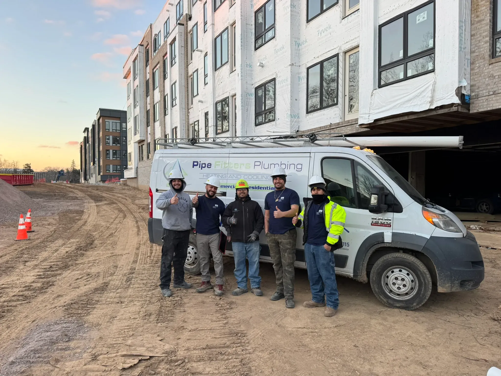 Pipe Fitters Plumbing team on a jobsite